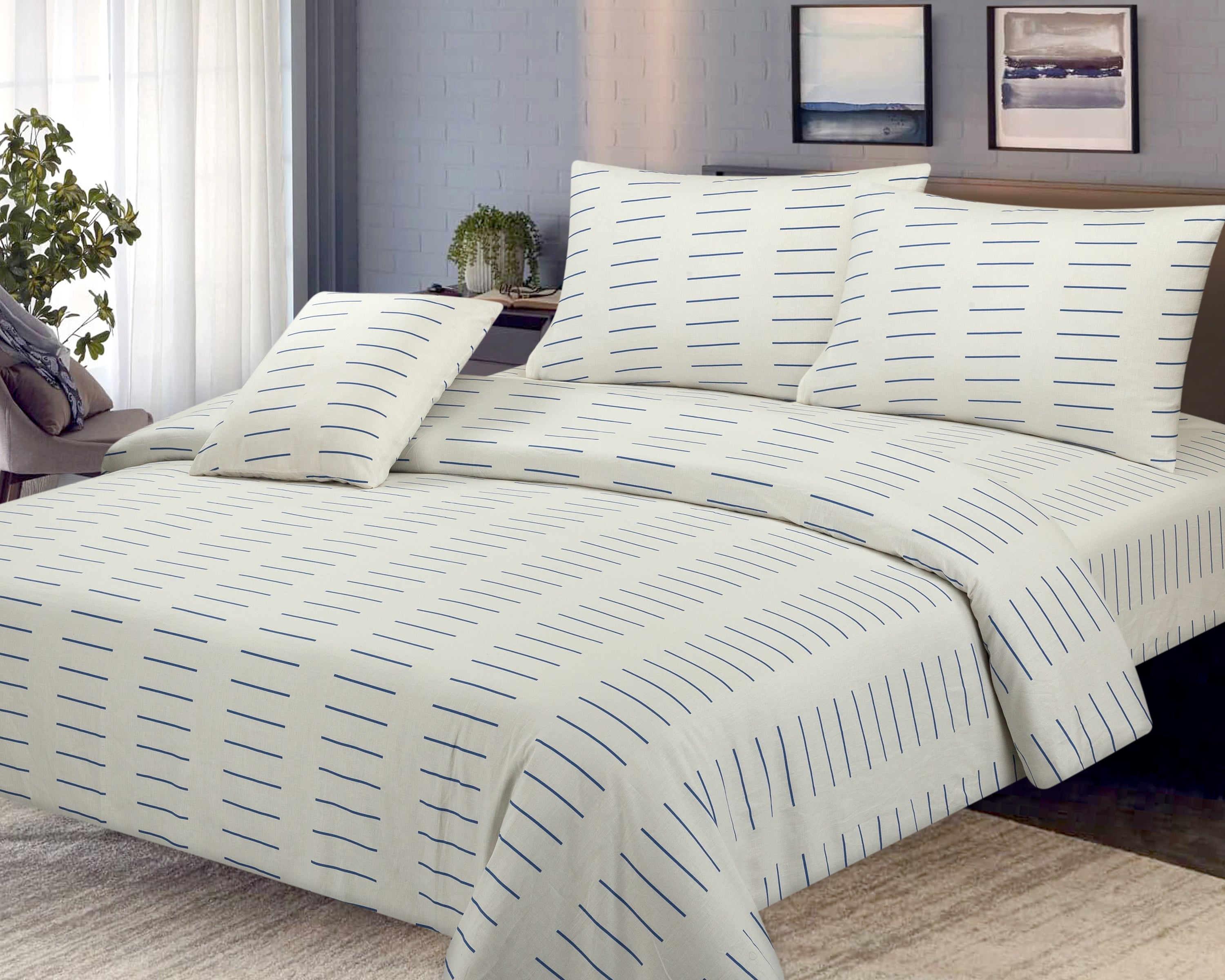 COTTON 4 PCS BEDSHEET SET PRINT