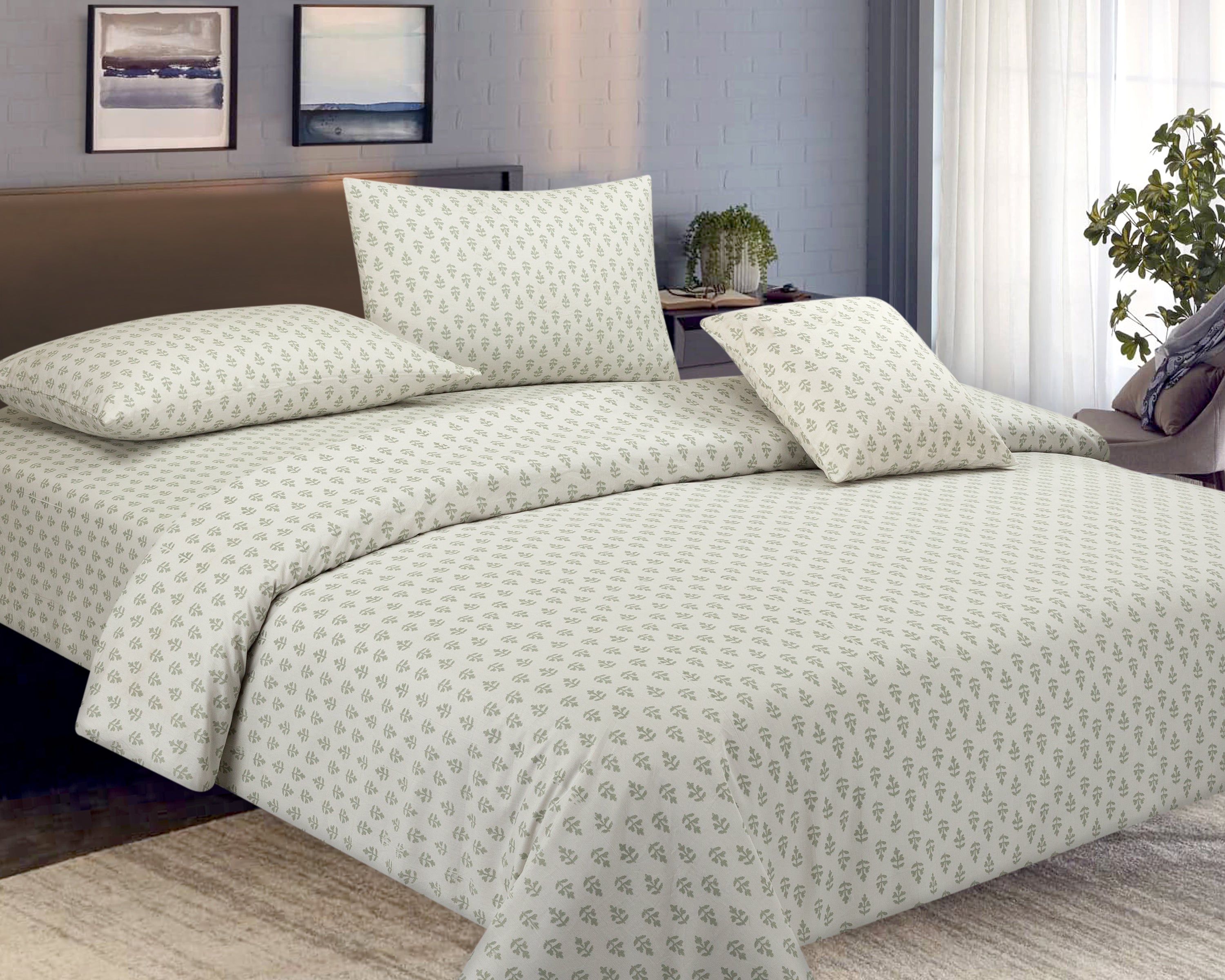COTTON 4 PCS BEDSHEET SET PRINT
