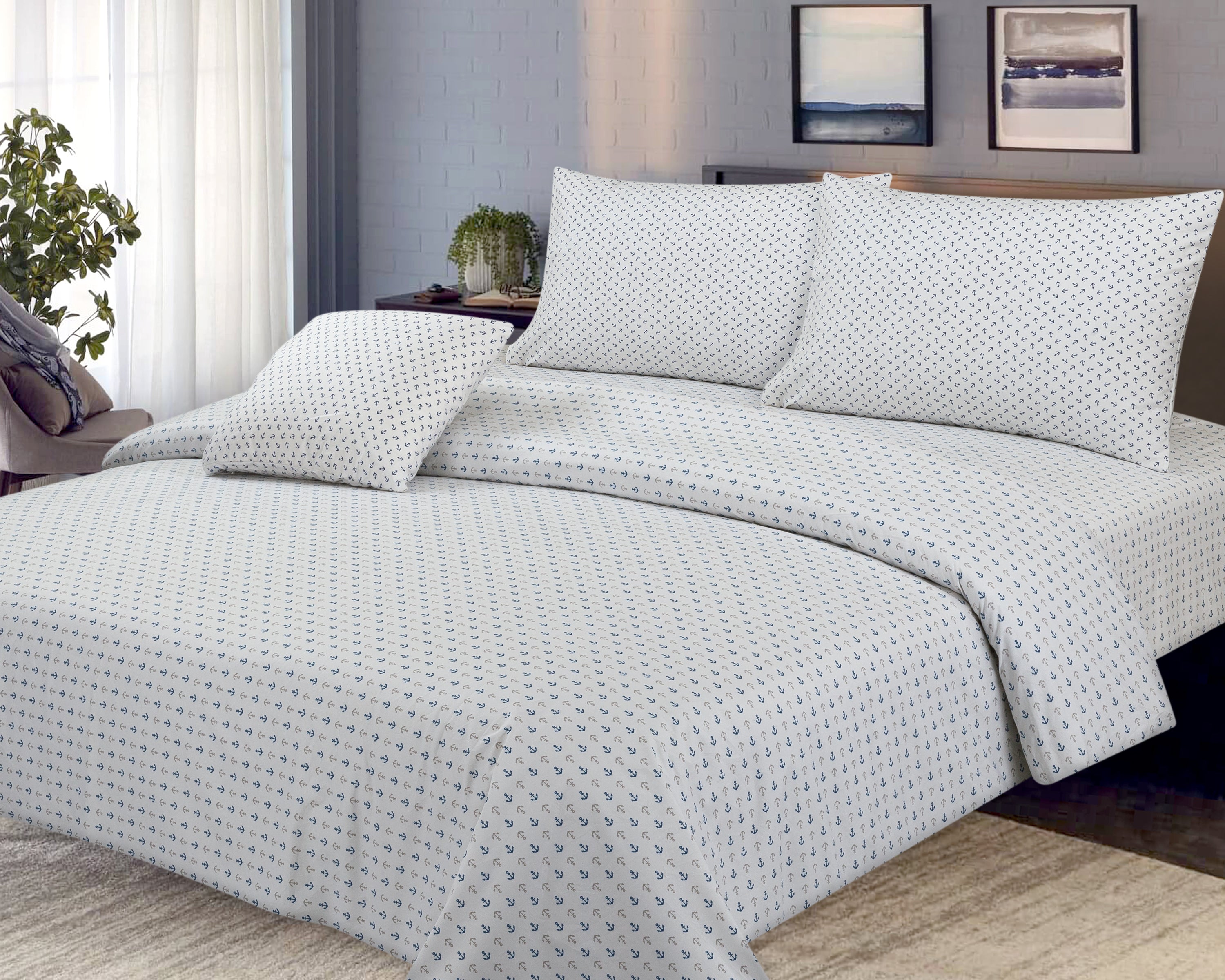COTTON 4 PCS BEDSHEET SET PRINT