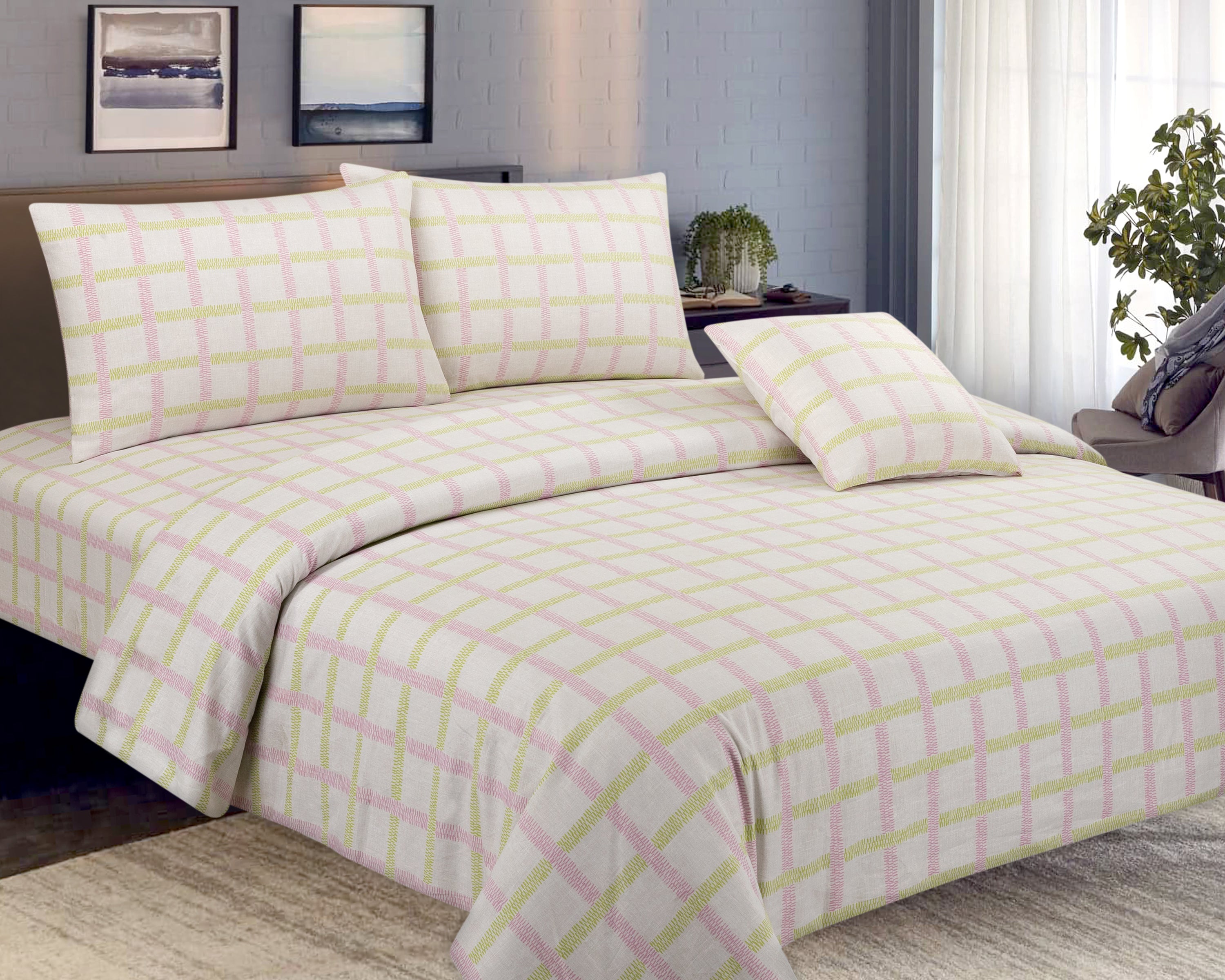 COTTON 4 PCS BEDSHEET SET PRINT