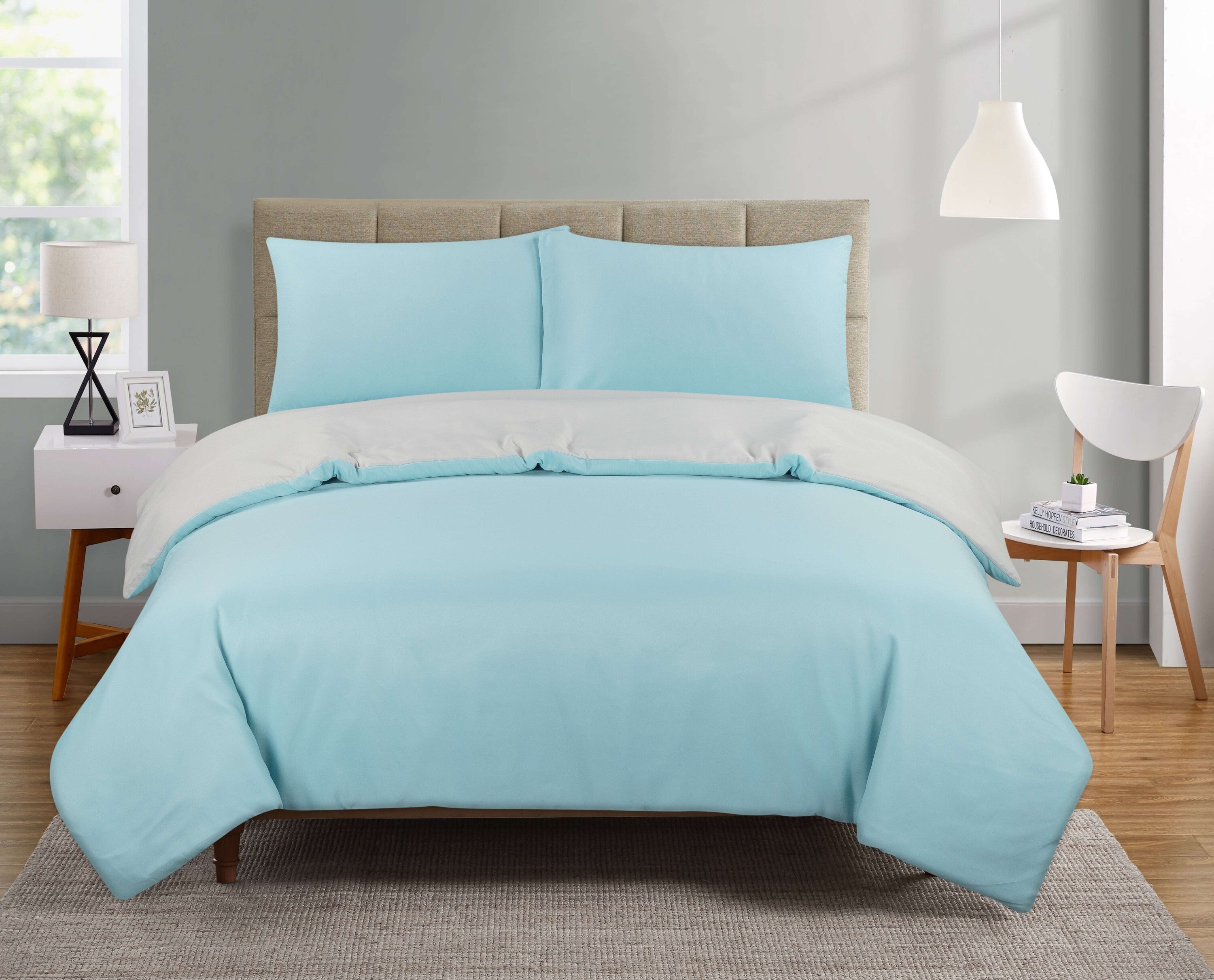 3 PC DYED COMFORTER SET - 65 GSM
