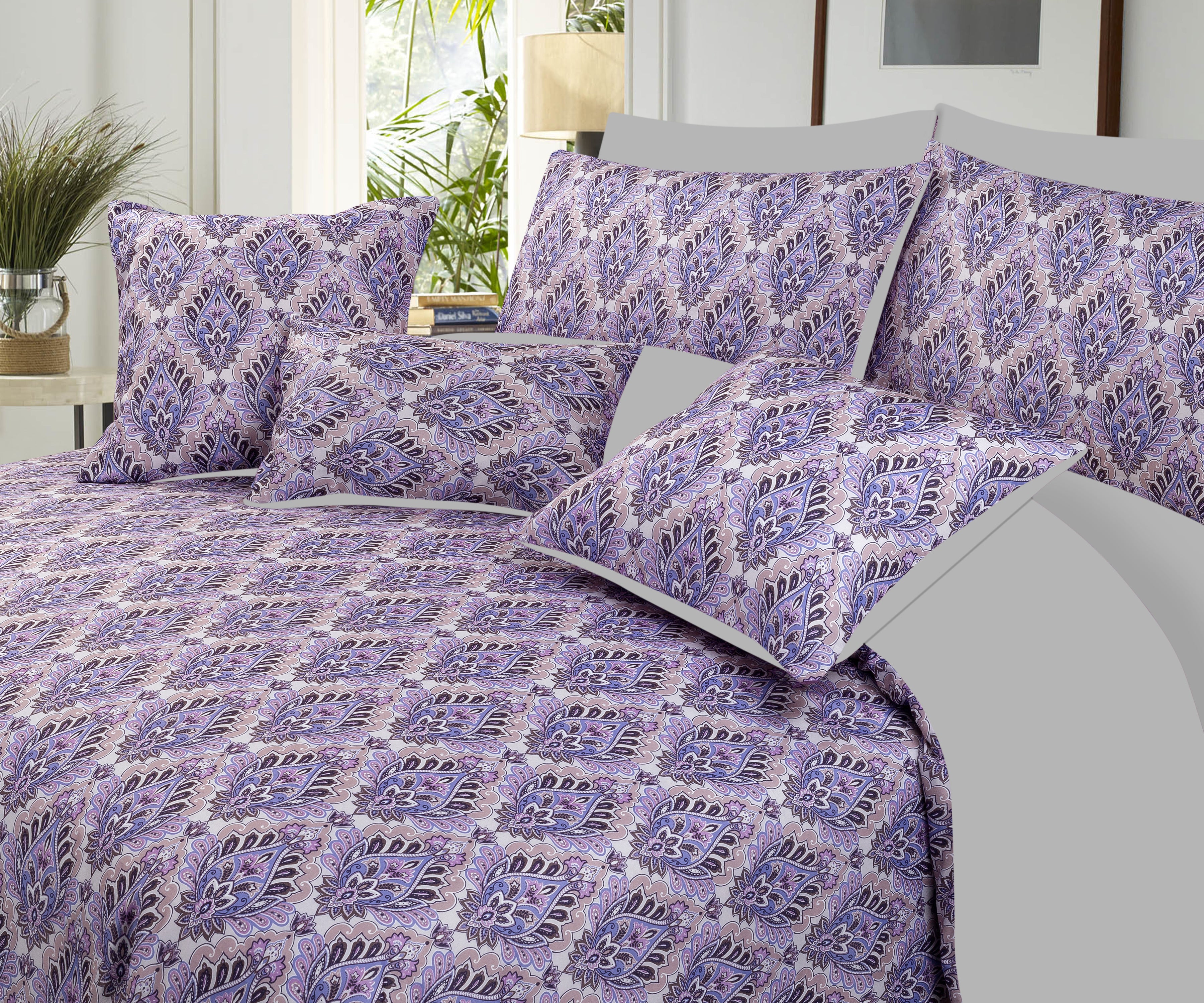 7 PC PURPLE COMFORTER SET