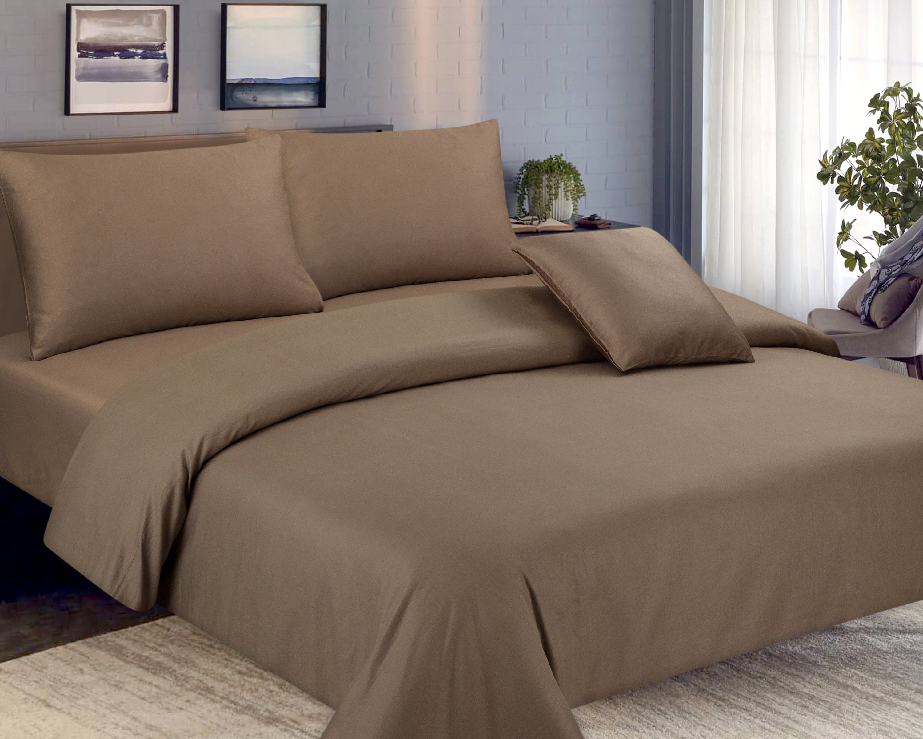 COTTON 4 PCS BEDSHEET SET DYED