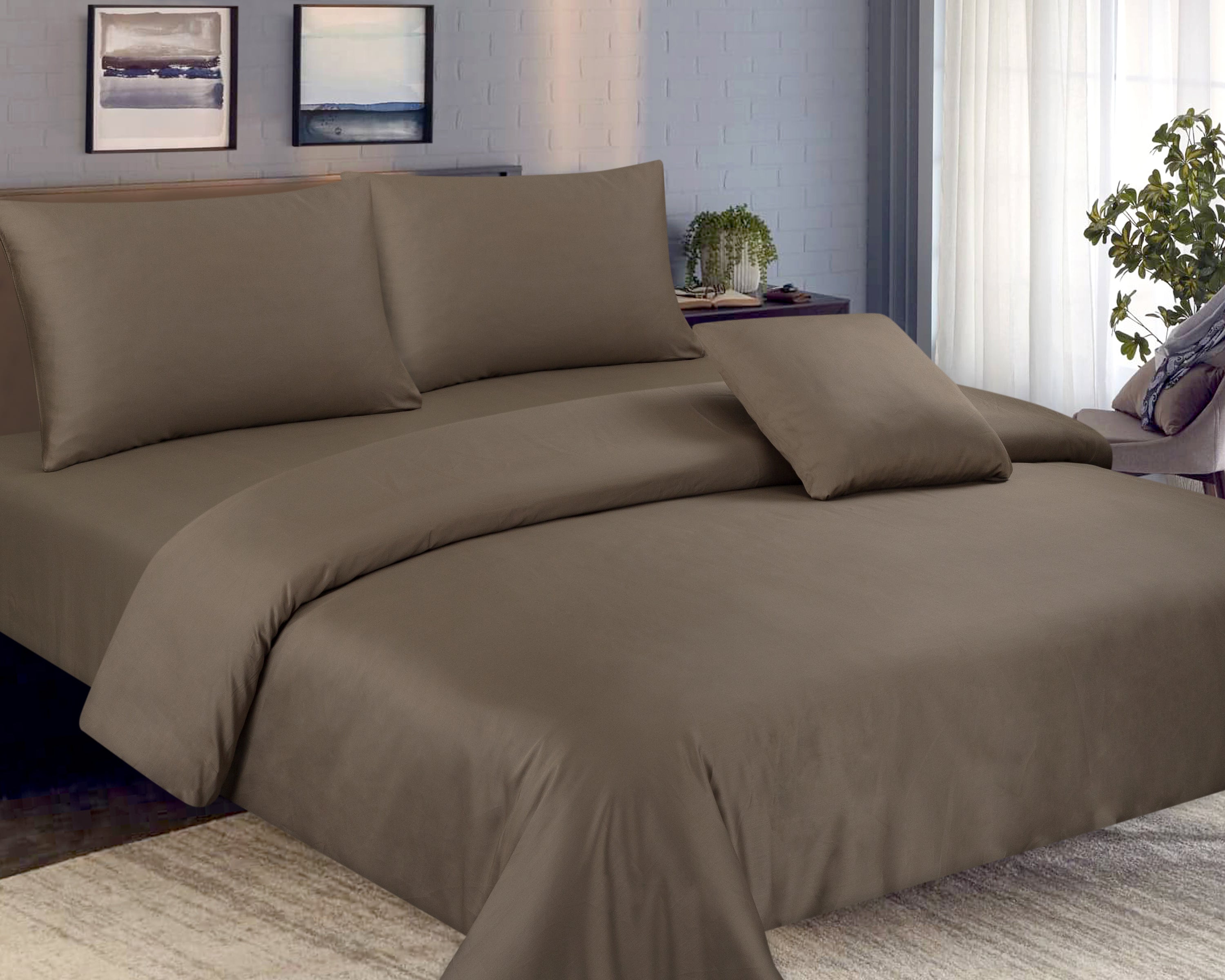 COTTON 4 PCS BEDSHEET SET DYED