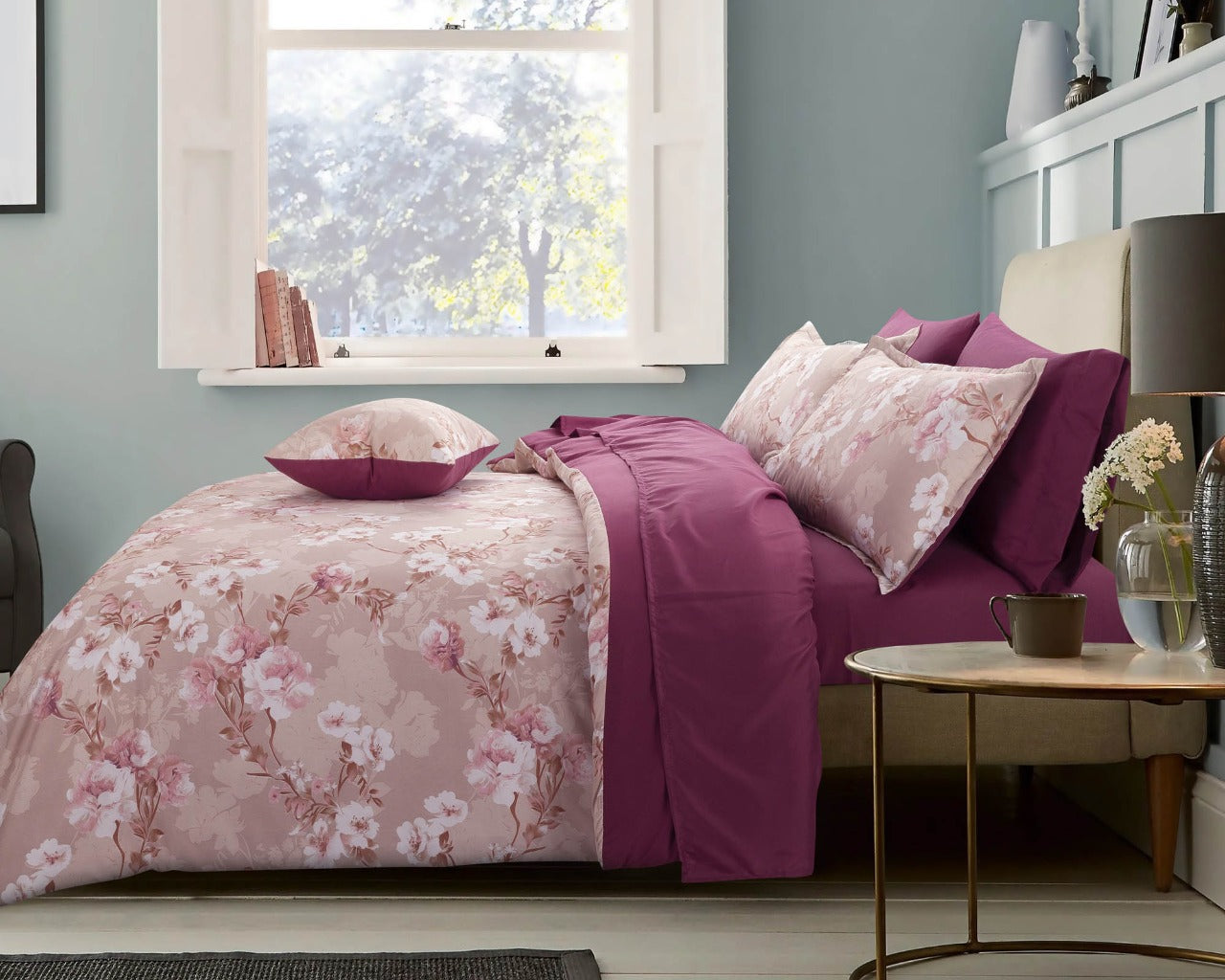 8 PC PURPLE COMFORTER SET