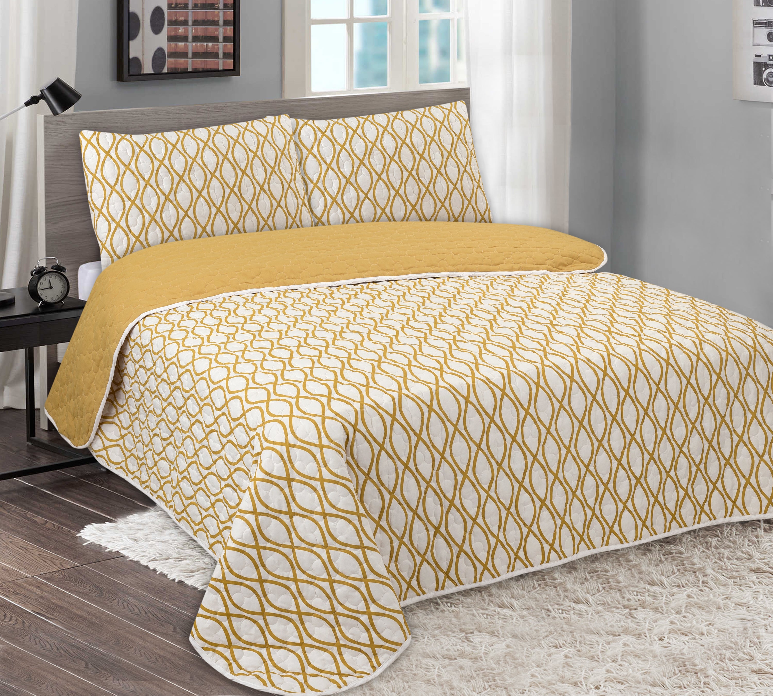 85 GSM MICROFIBER QUILT SET PRINT